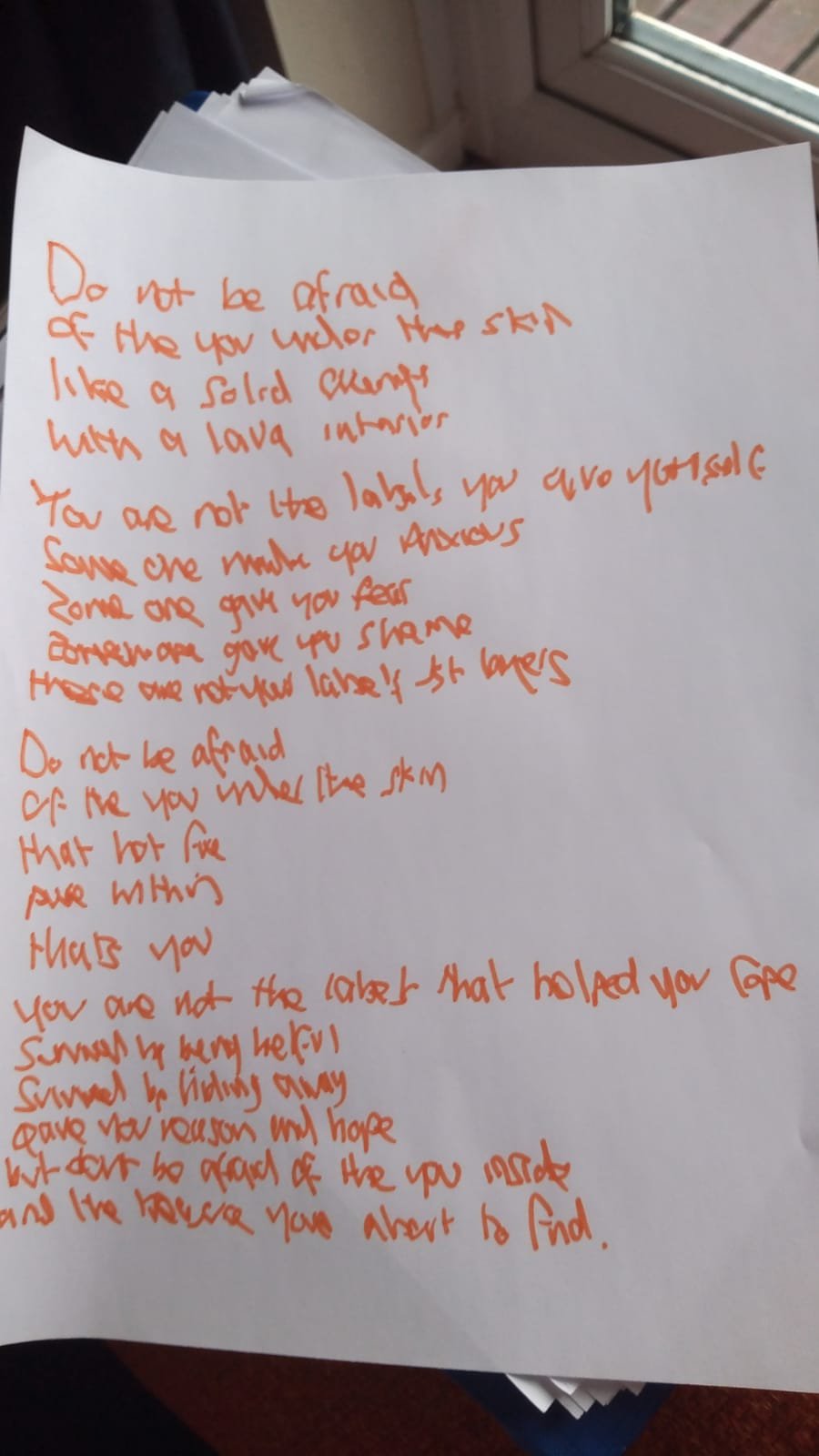 Don’t be afraid, of the you&nbsp;inside